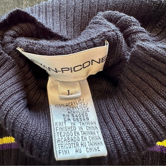 Retro Evan Picone Blue Striped Colorful Pride LGBT Sweater - Picture 6 of 9